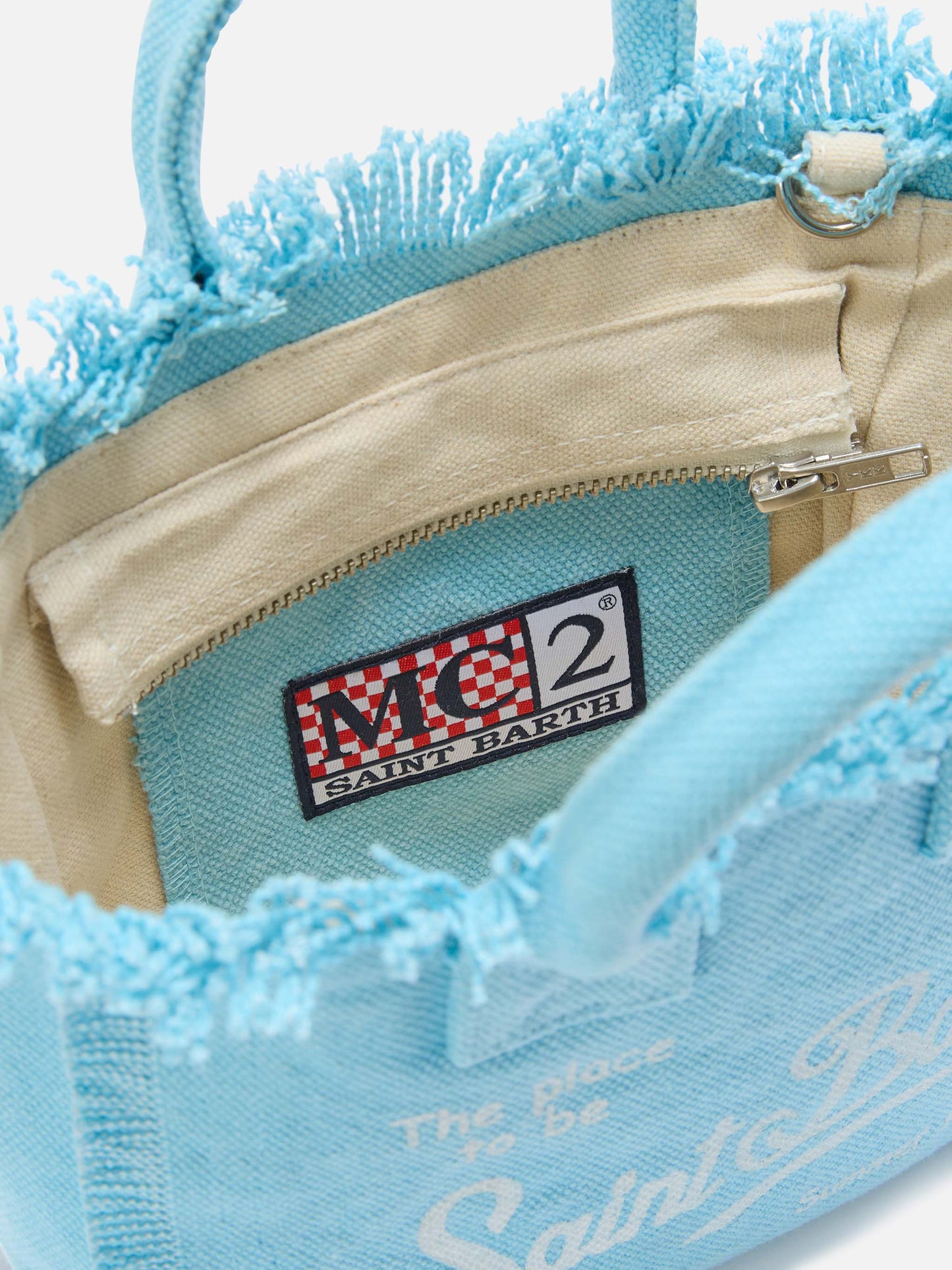 Vanity Mini-Bag aus canvas in Hellblau in Uni 
