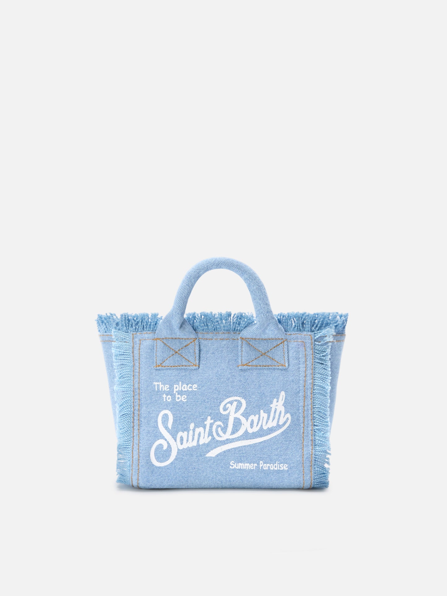 Mini bag Vanity en denim de lavado claro 