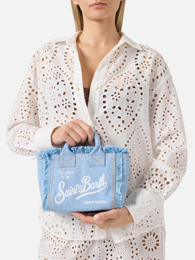 Mini bag Vanity en denim de lavado claro 