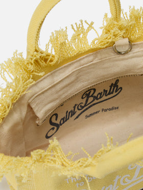 Light yellow solid color canvas Vanity mini bag