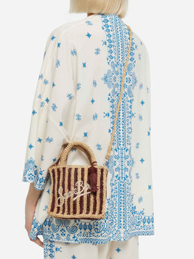 Mini Vanity Raffia bag with striped print - MC2 Saint Barth