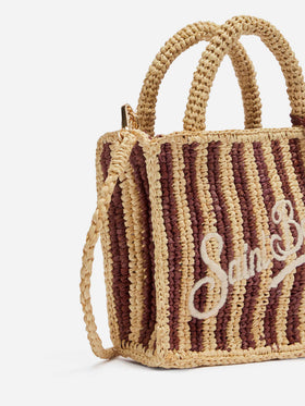 Mini Vanity Raffia bag with striped print - MC2 Saint Barth