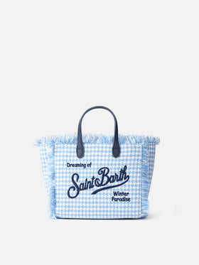 Mini Vanity wooly handbag with shiny pied de poule pattern - MC2 Saint Barth
