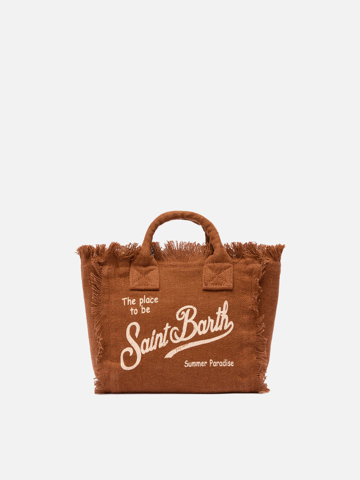 Mini Vanity brown bag IN 100% LINEN