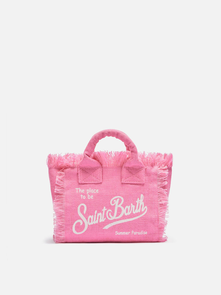 Mini Vanity Tasche in Rosa aus 100% Leinen