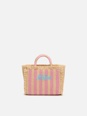 Mini Vanity Straw effect bag with striped print - MC2 Saint Barth