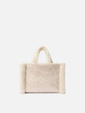 Borsa Vanity Mini shearling beige