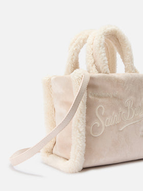 Borsa Vanity Mini shearling beige