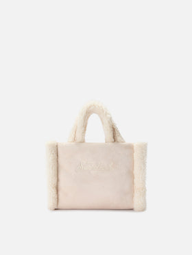 Borsa Vanity Mini shearling beige