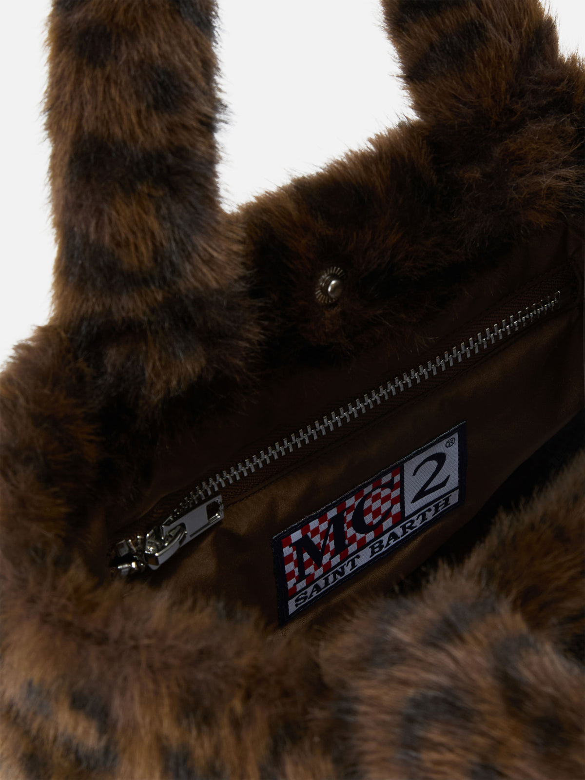 Mini bolso Vanity Soft de pelo sintético con estampado de leopardo 