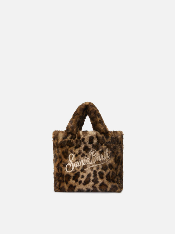 Vanity Mini Soft Handtasche aus Kunstfell mit Leopardenmuster