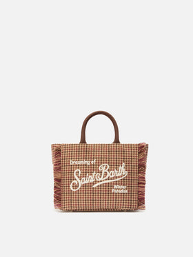 Bolso Vanity Mini Wool pied de poule burdeos 