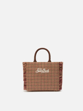 Bolso Vanity Mini Wool pied de poule burdeos 