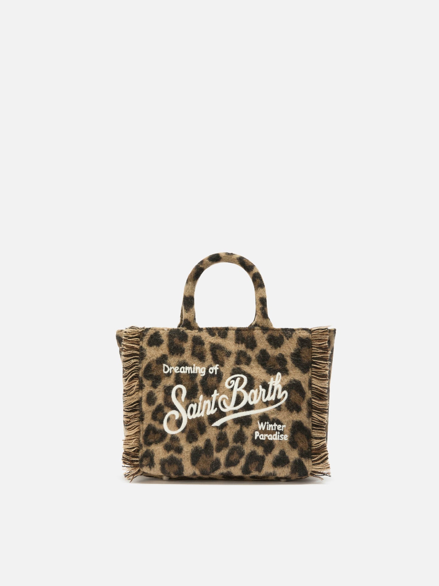 Sac Vanity Mini en feutre à imprimé léopard 