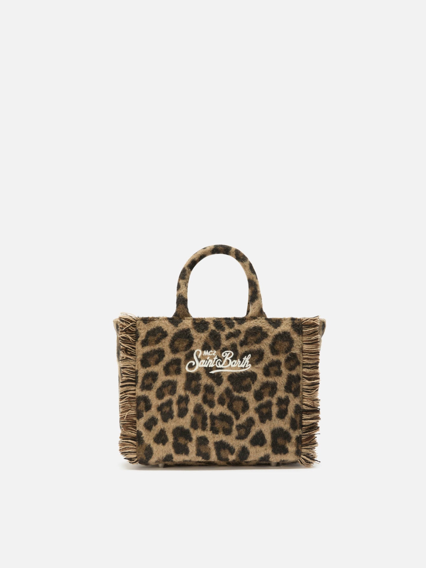 Sac Vanity Mini en feutre à imprimé léopard 