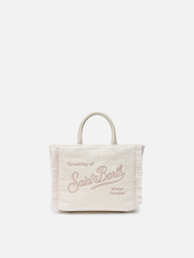 Vanity Mini-Filzhandtasche aus weißem Wollmischgewebe