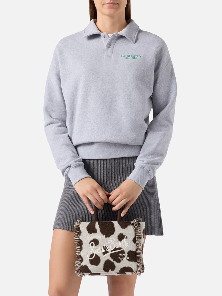 Vanity Mini Felt cow print bag