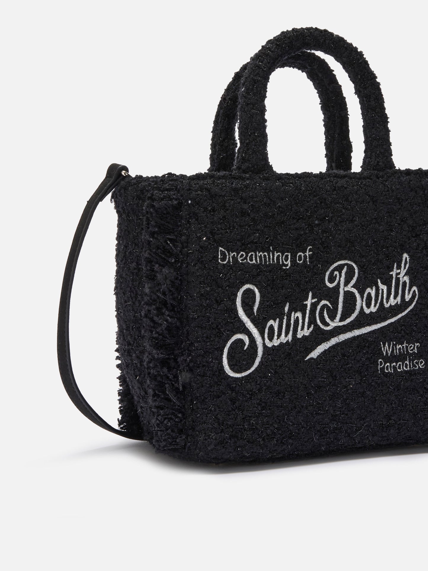 Vanity Mini Tweed Handtasche in Schwarz