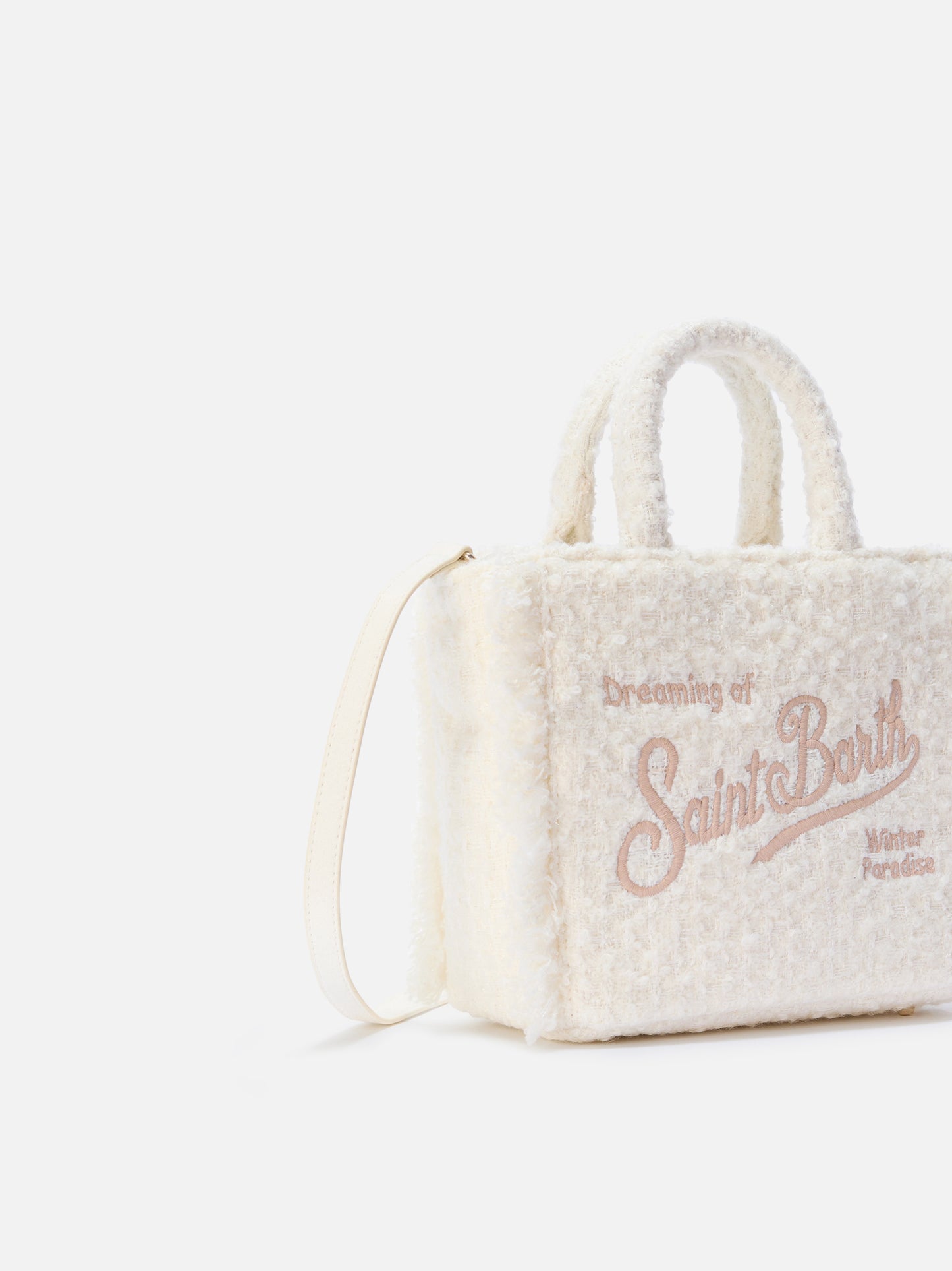 Vanity Mini Tweed Handtasche in Weiß