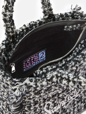Vanity Mini Tweed Handtasche in Schwarz und Weiß