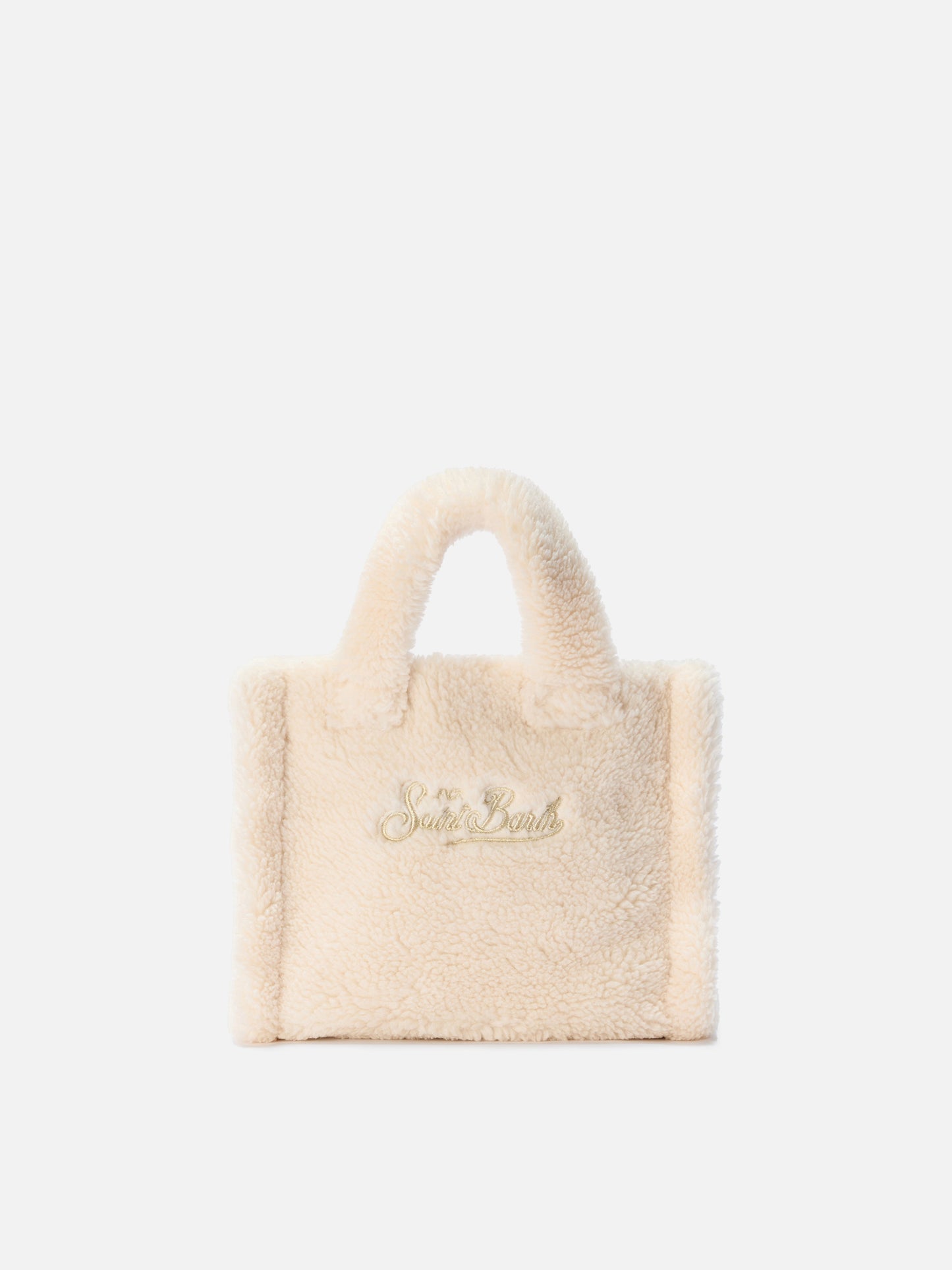 Vanity Mini Teddy Handtasche aus weißem Sherpa