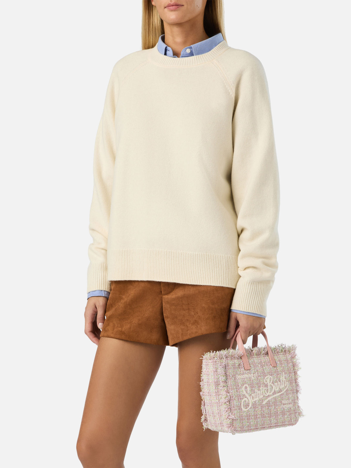Pink Mini Vanity bag in tweed with lurex thread