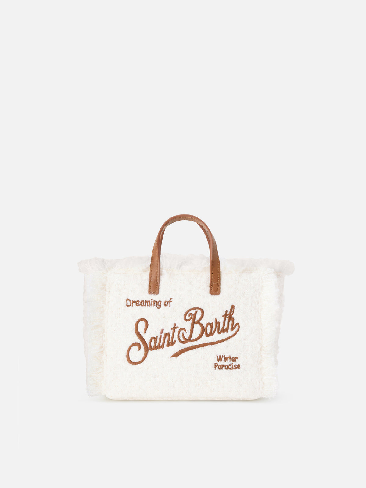 Mini sac Vanity Off white en tweed avec broderie logo 
