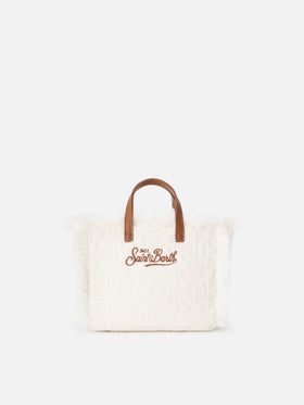 Mini sac Vanity Off white en tweed avec broderie logo 