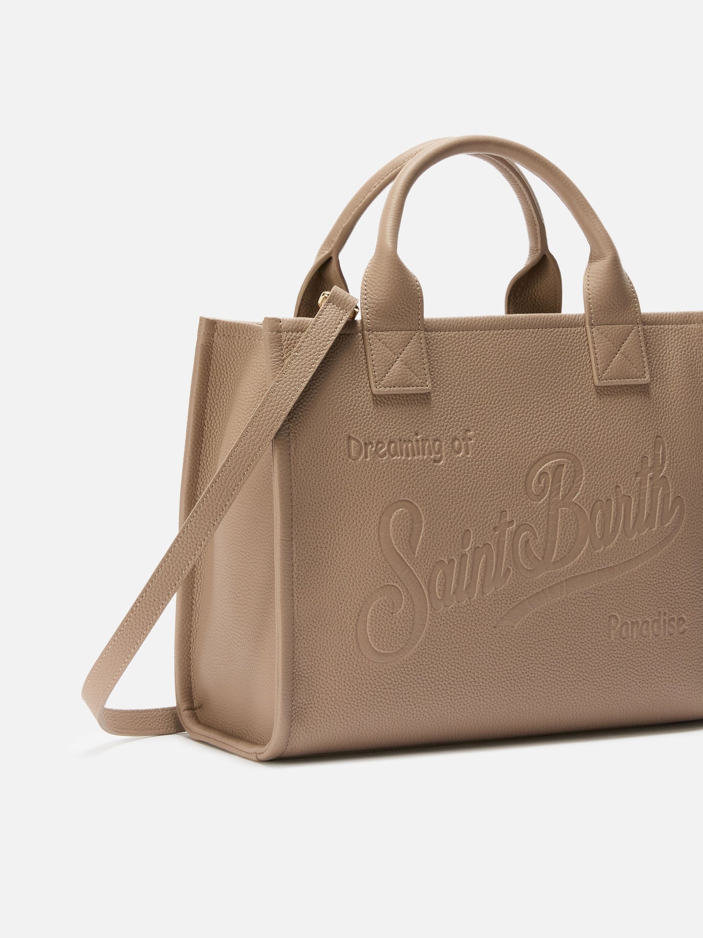 Vanity Bag grand sac porté épaule en cuir martelé noisette 