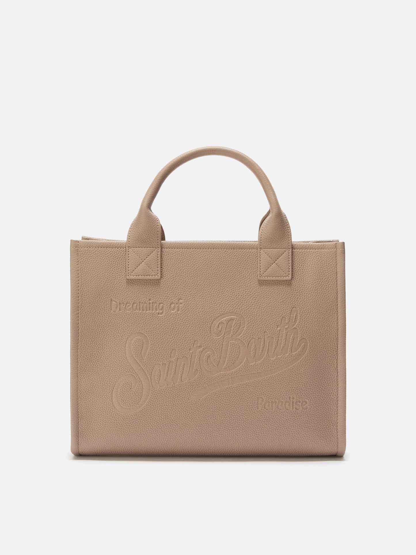 Vanity Bag grand sac porté épaule en cuir martelé noisette 