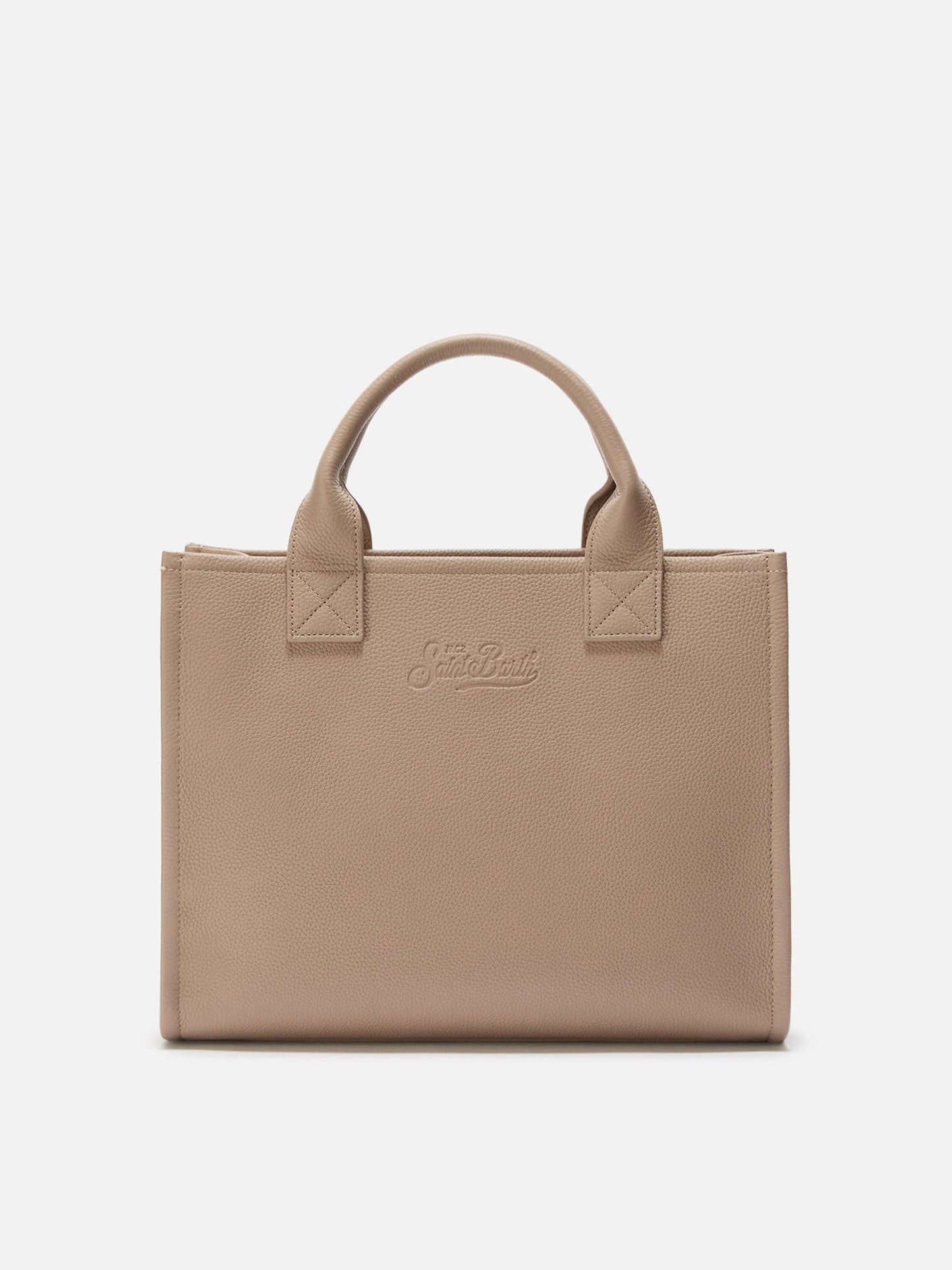 Vanity Bag grand sac porté épaule en cuir martelé noisette 