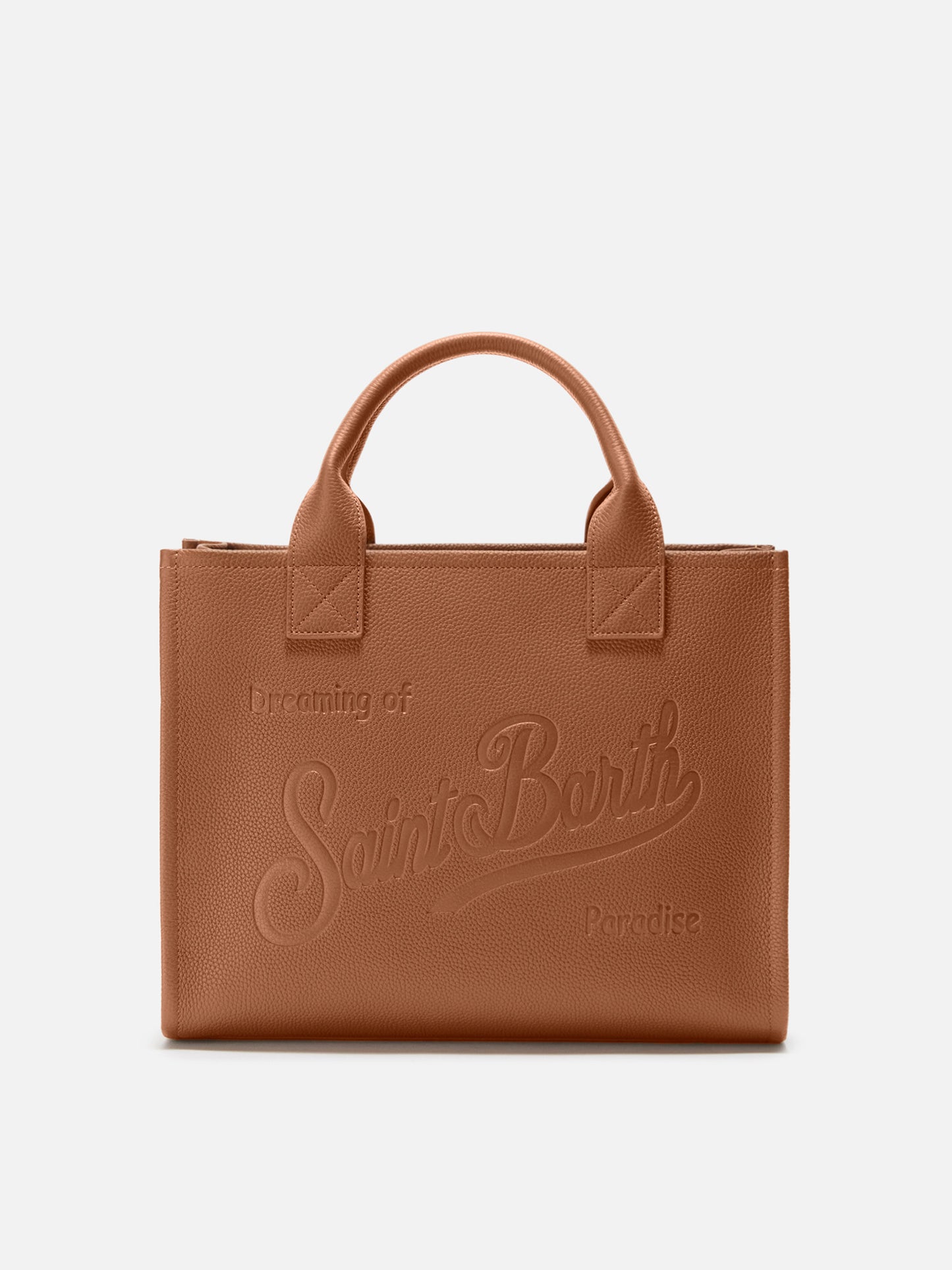 Vanity Bag Large Shoulder Bag in camel hammered leather