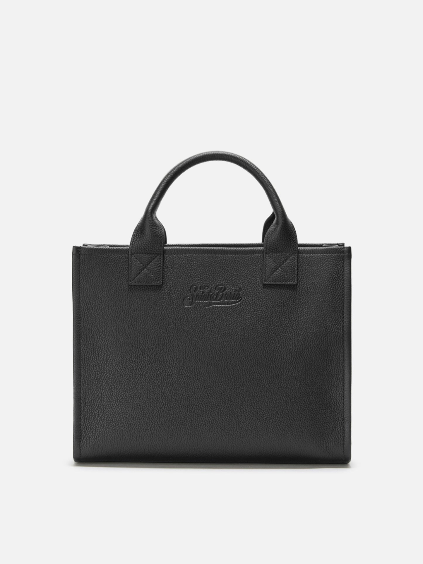 Vanity Bag Large Shoulder Bag in black hammered leather