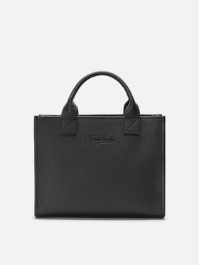 Vanity Bag Large Shoulder Bag in black hammered leather