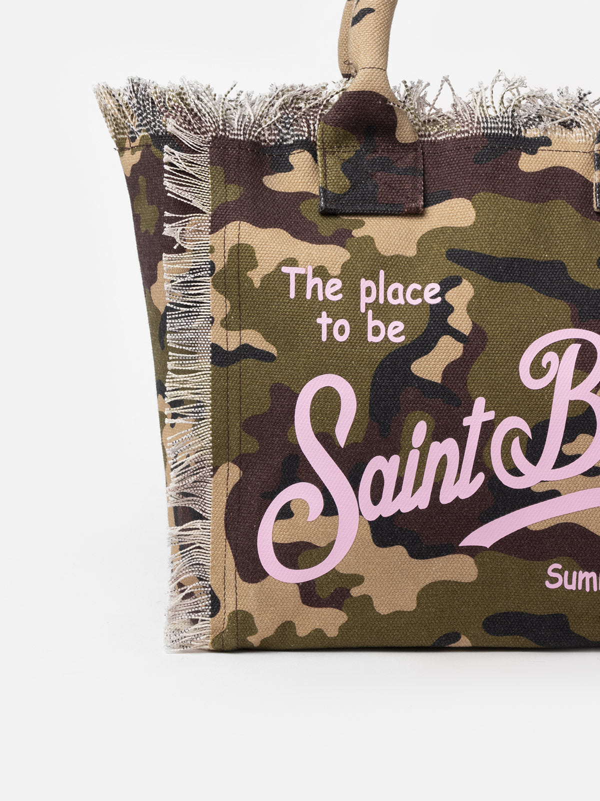 Vanity-Einkaufstasche aus Baumwollcanvas mit Camouflage-Print