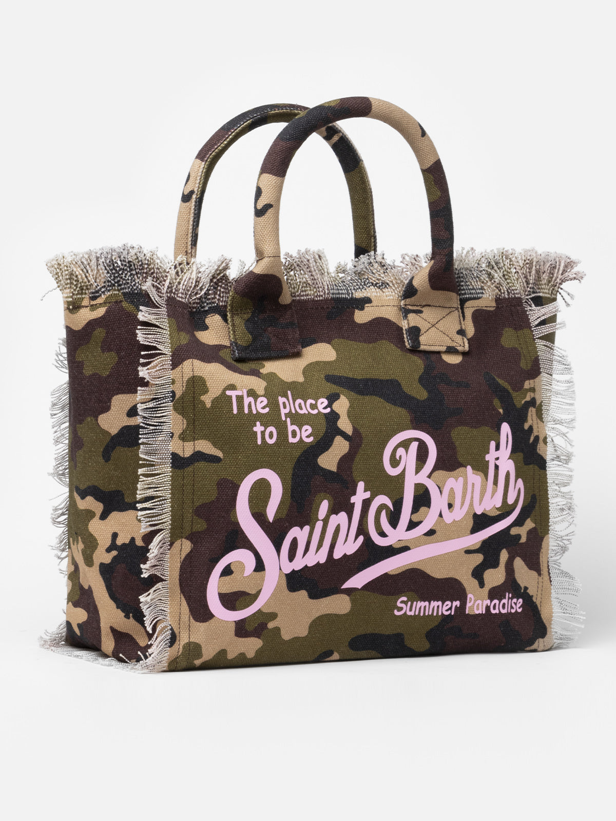 Vanity-Einkaufstasche aus Baumwollcanvas mit Camouflage-Print
