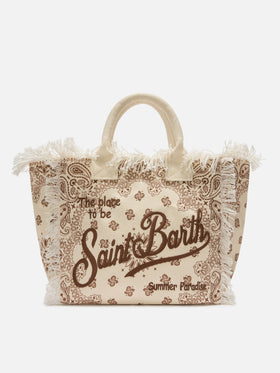 Beige canvas Vanity regular bag with bandana print