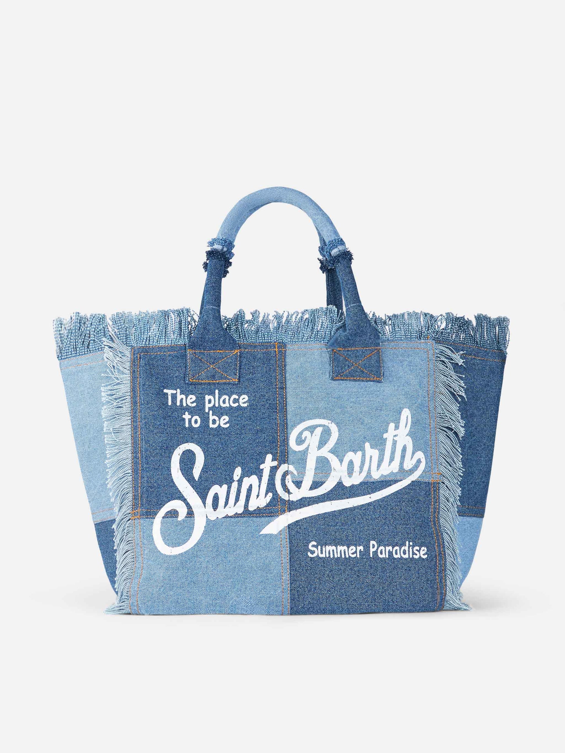 Denim patchwork cotton canvas Vanity tote bag - MC2 Saint Barth