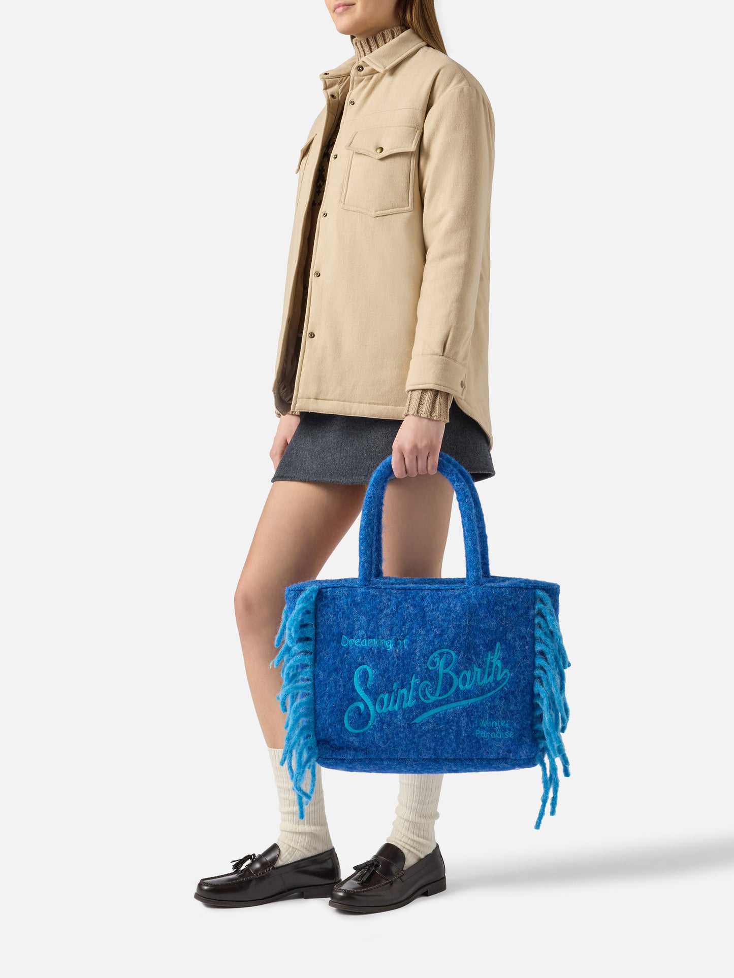 Sac porté épaule Vanity en couverture avec franges latérales 