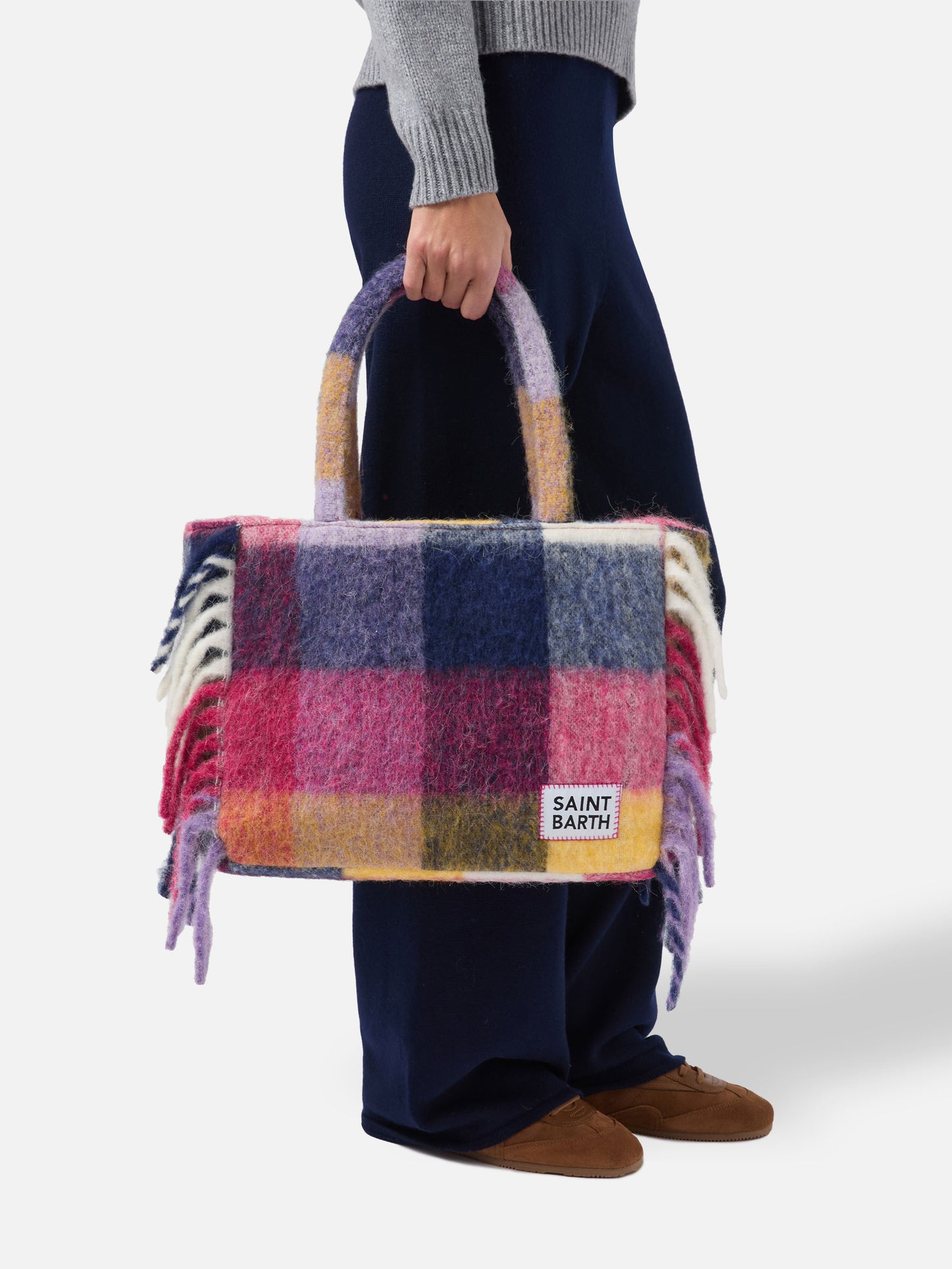 Bolso de hombro Vanity blanket con estampado de cuadros 