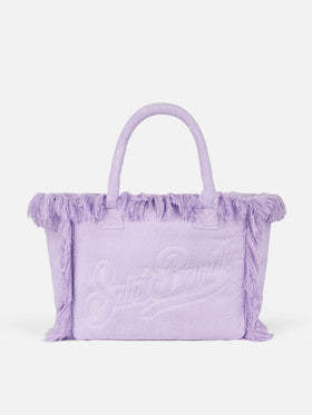 Vanity Terry lilac tote bag with embossed logo - MC2 Saint Barth