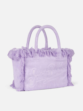Vanity Terry lilac tote bag with embossed logo - MC2 Saint Barth