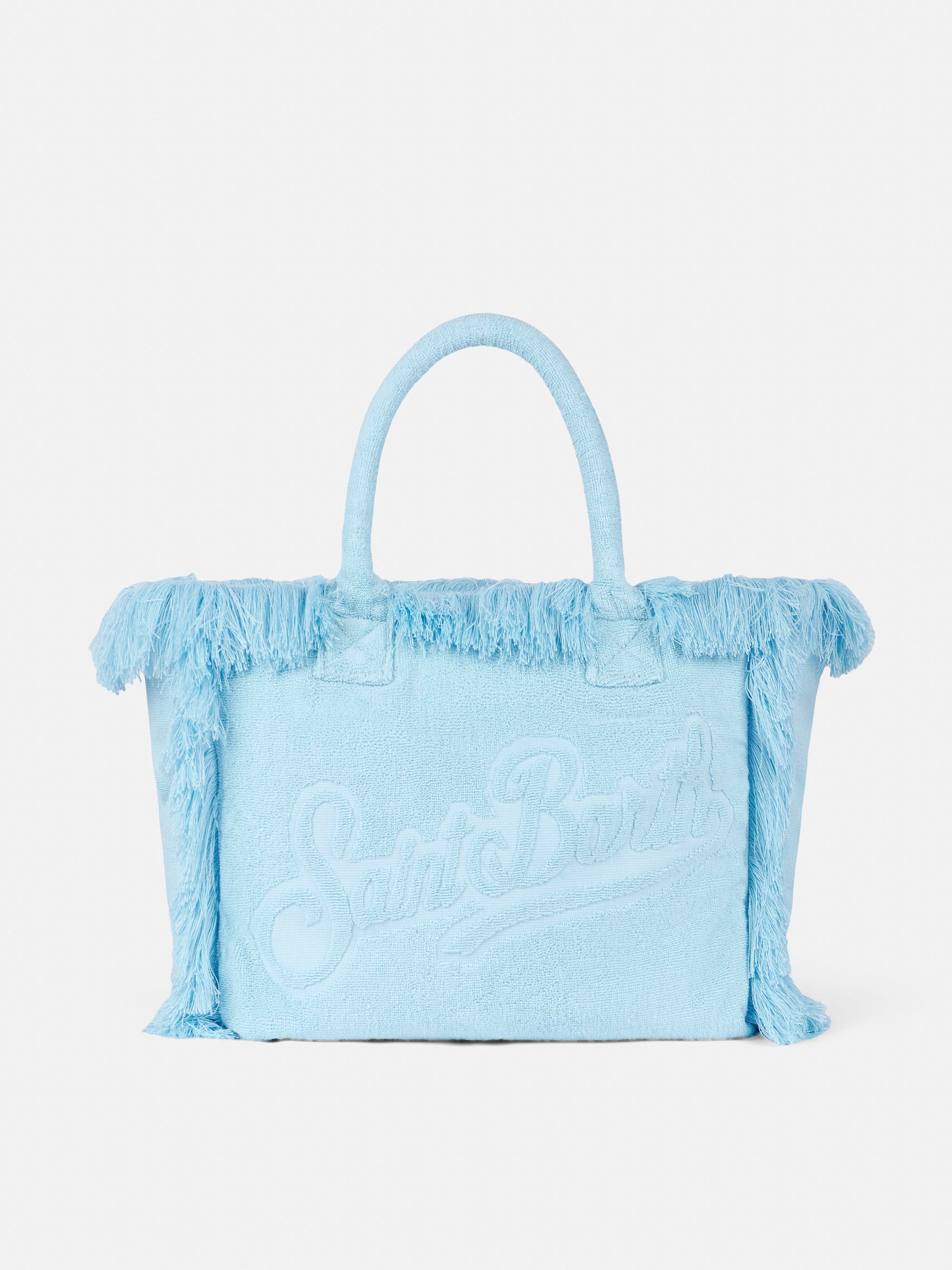 Vanity Terry light blue tote bag with embossed logo - MC2 Saint Barth
