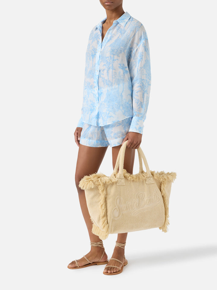 Vanity Regular Bag in Uni-Beige mit Frottee-Effekt 