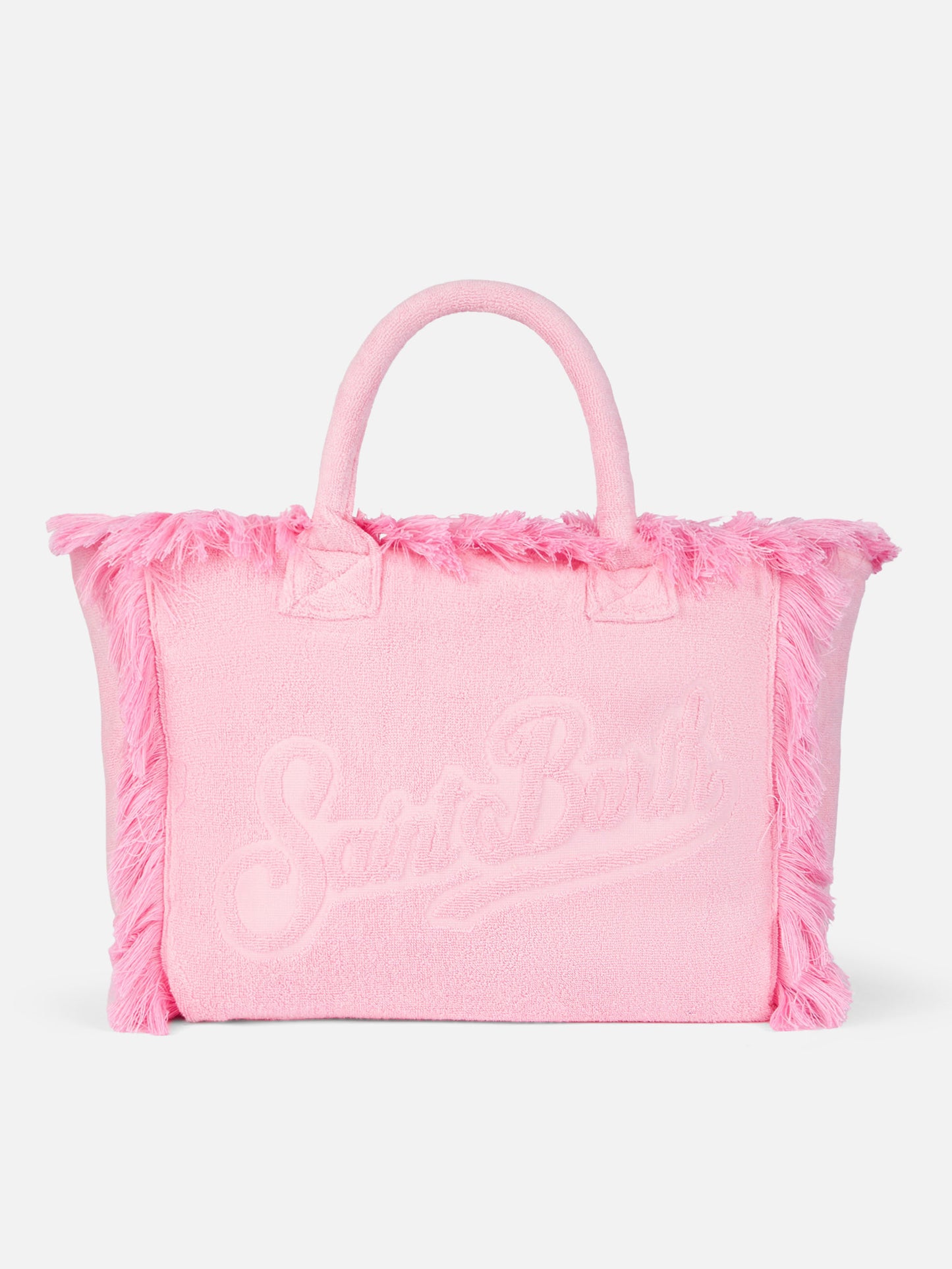 Vanity Terry pinkfarbene Tote Bag mit geprägtem Logo 