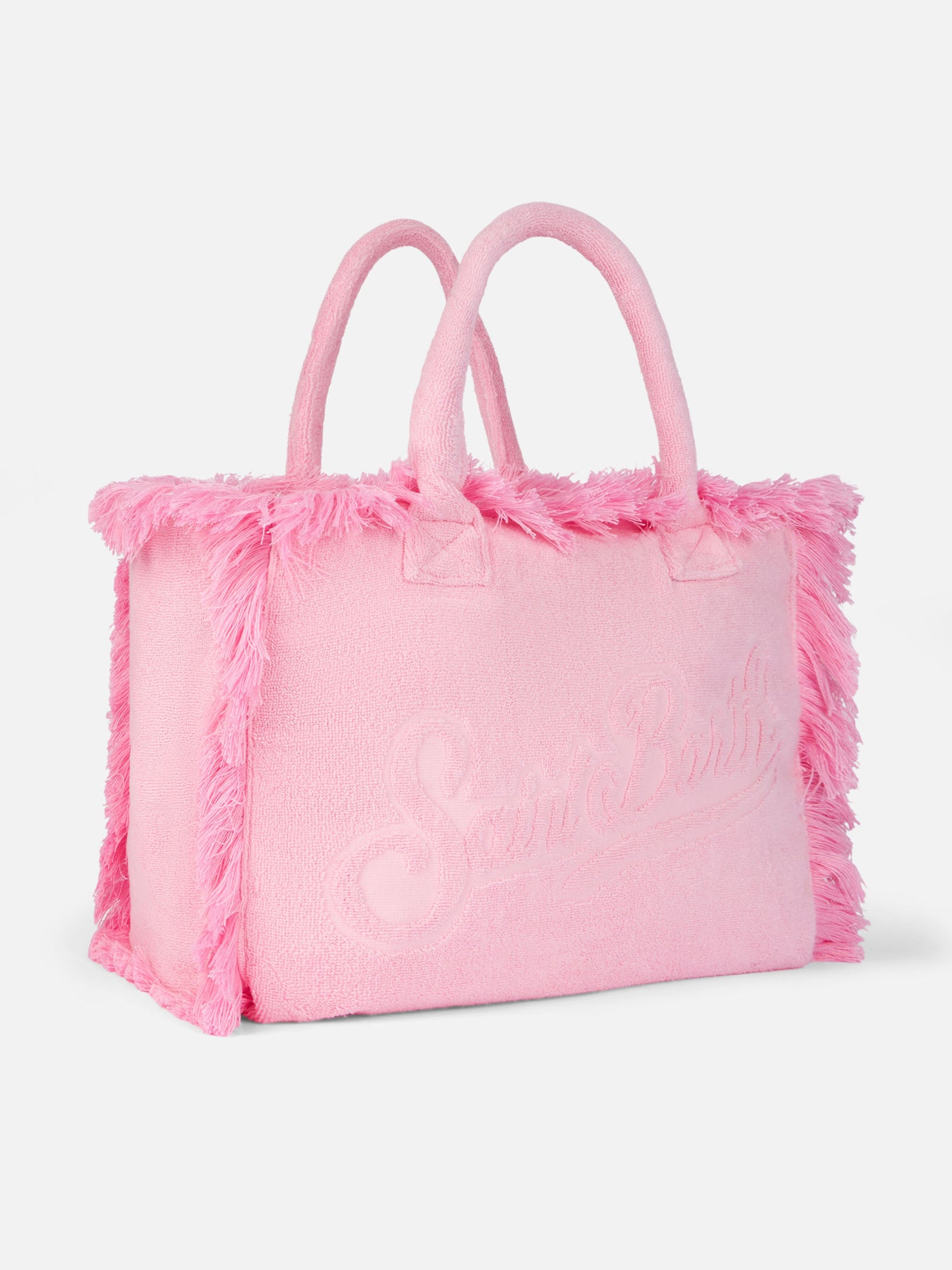 Vanity Terry pinkfarbene Tote Bag mit geprägtem Logo 