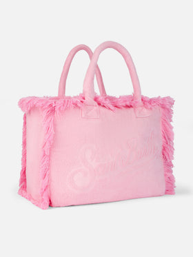 Vanity Terry pinkfarbene Tote Bag mit geprägtem Logo 