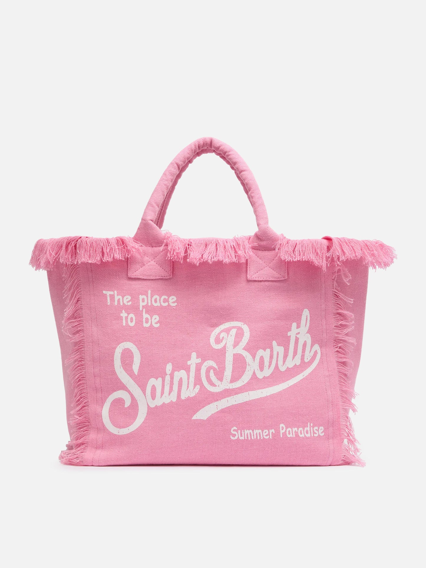 Vanity pinkfarbene Schultertasche aus 100 % Leinen
