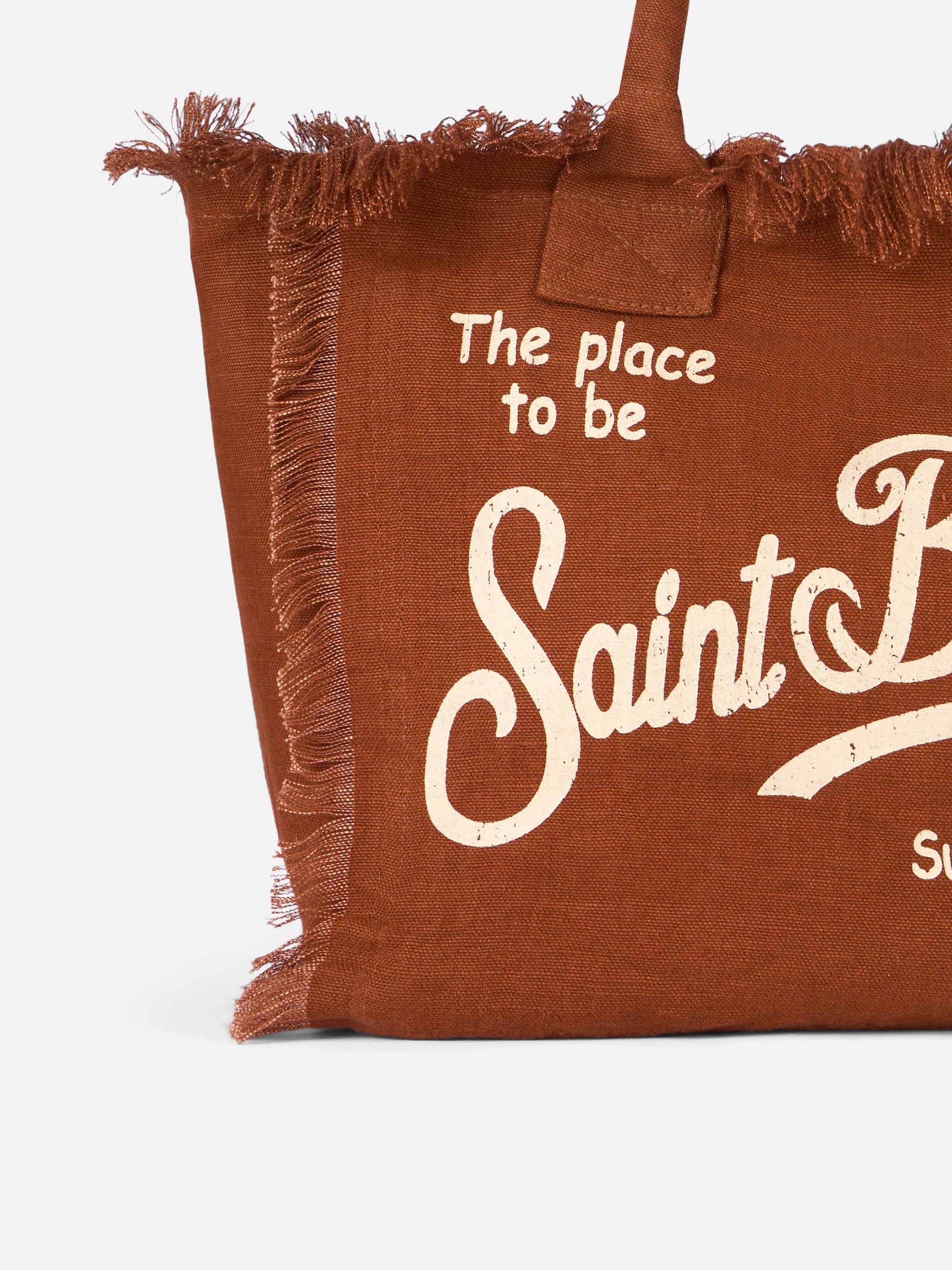Vanity brown linen shoulder bag - MC2 Saint Barth
