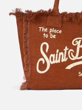 Vanity brown linen shoulder bag - MC2 Saint Barth